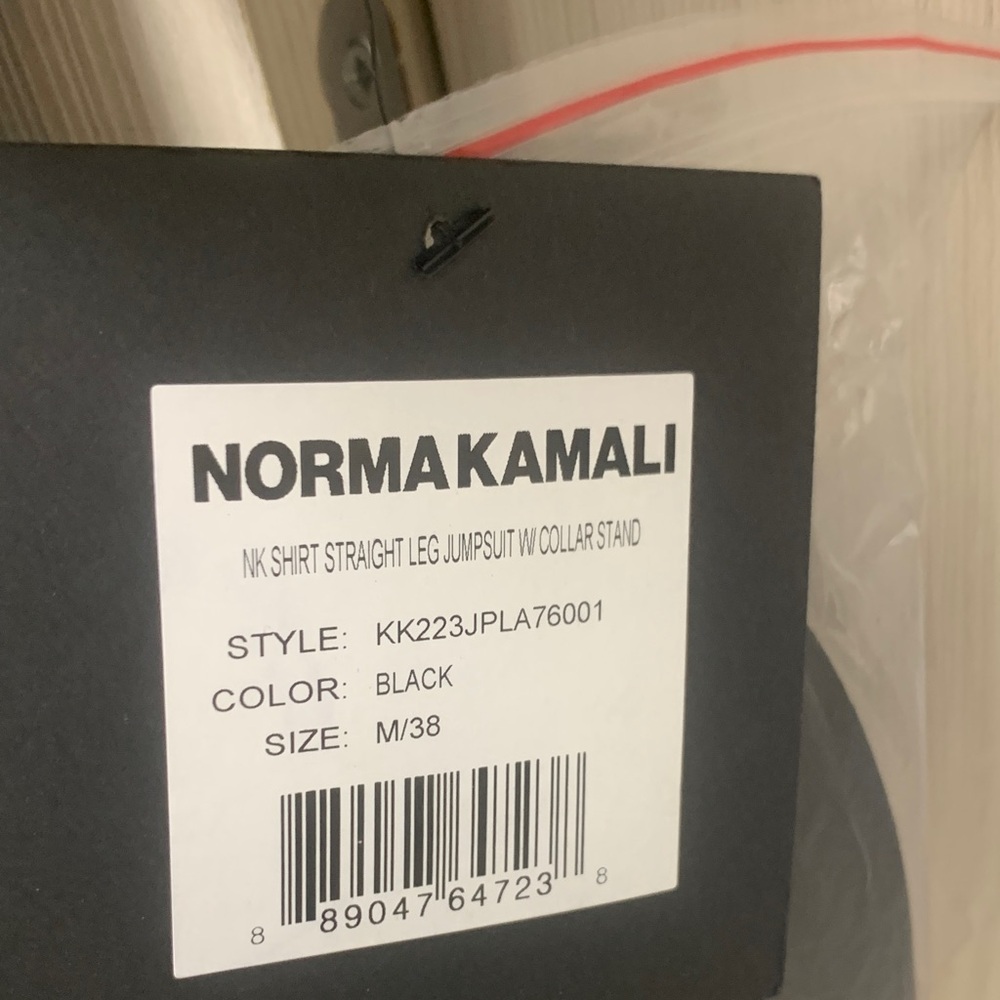 NORMA KAMALI Black Shirt Straight-Leg Jumpsuit